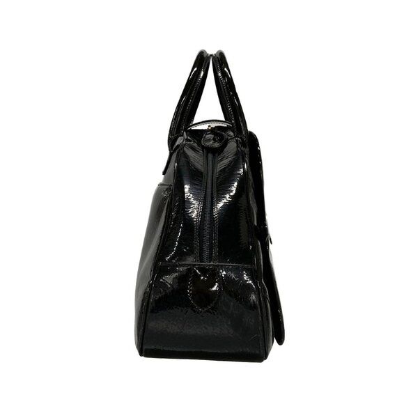 Auth DIOR/ChristianDior Double saddle bag / Trotter Black Patent Leather Handbag - Picture 5 of 16